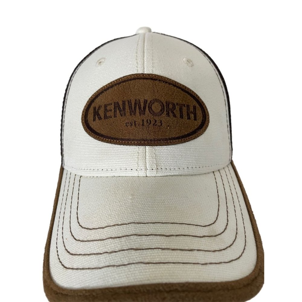Kenworth Motors Truck Ivory & Brown Mesh Snapback Trucker Cap Hat